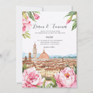 Vintage Italy Florence landscape Wedding Invitation