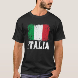 Vintage Italy Italian Flag Pride Patriotic DNA Soc T-Shirt