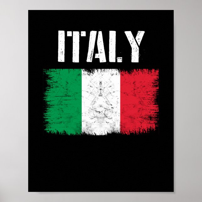 Vintage Italy Italian Italy Italian Flag Pride Poster (Front)
