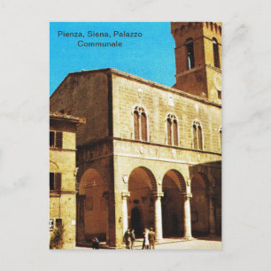 Vintage Italy, Pienza, Siena, Palazzo Communale Postcard