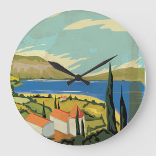 Vintage Italy Poster Large Clock