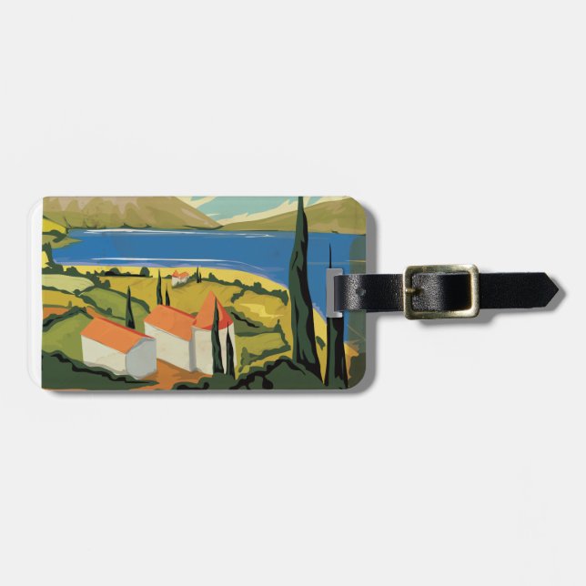 Vintage Italy Poster Luggage Tag (Front Horizontal)