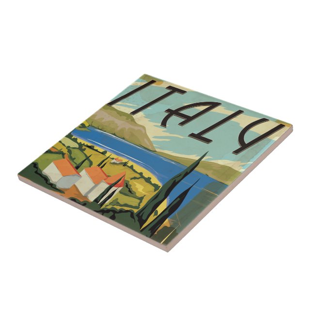 Vintage Italy Poster Tile (Side)