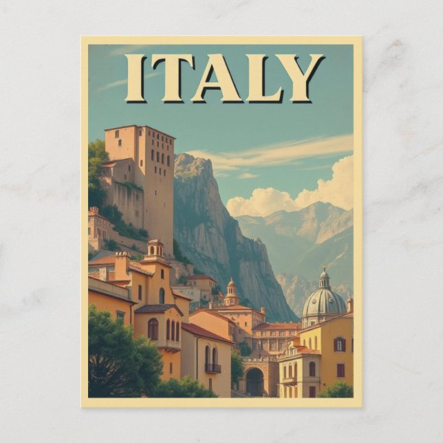 Vintage Italy Retro Italian Travel Postcard (Front)