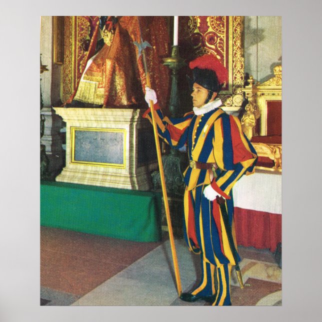 Vintage Italy, Swiss Guard, Vatican Poster (Front)
