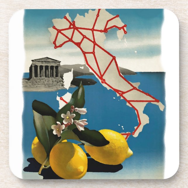 Vintage Italy Travel Coaster (Front)