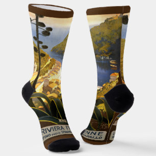 Vintage Italy Travel custom monogram Socks
