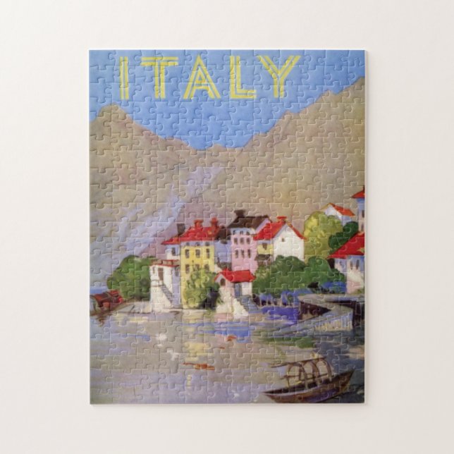 Vintage Italy Travel Illustration Art Jigsaw Puzzle (Vertical)