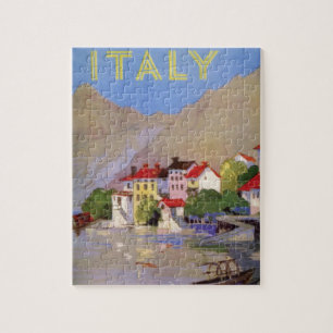 Vintage Italy Travel Illustration Art Jigsaw Puzzle