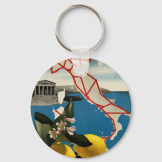 Vintage Italy Travel Keychain