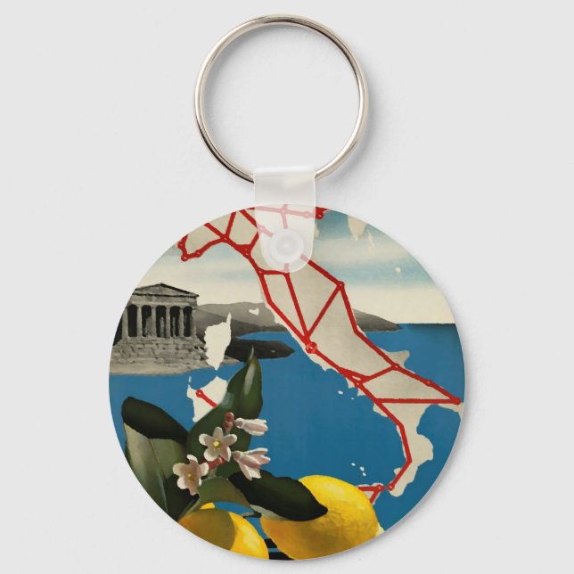 Vintage Italy Travel Keychain (Front)