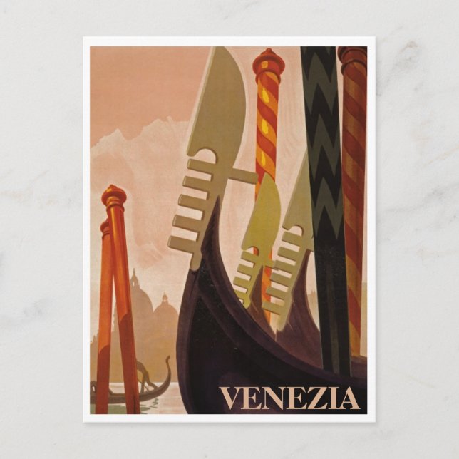 Vintage Italy Travel Poster Postcard (Front)
