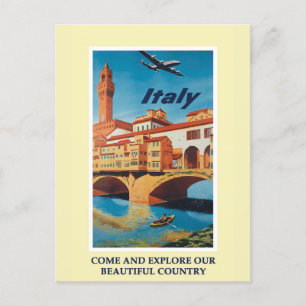 Vintage Italy Travel Poster Postcard