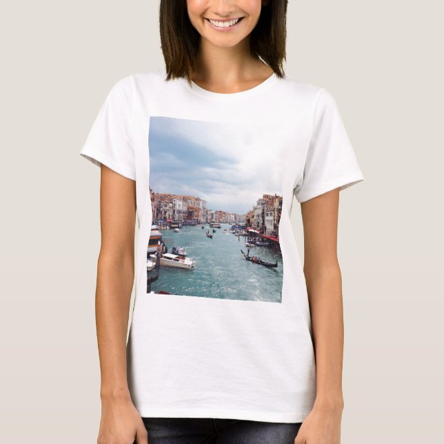 Vintage Italy Venice Canal Photo T-Shirt (Front)