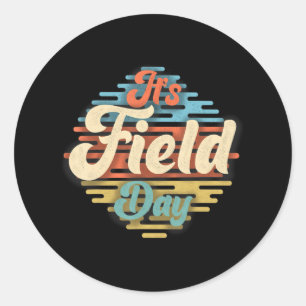 vintage It's Field Day Y'all Cute Teacher 49 Classic Round Sticker