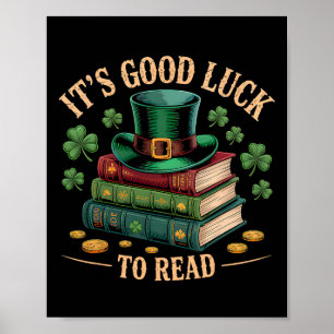 Vintage It's Good Luck To Read St Patrick's Day Bo Poster