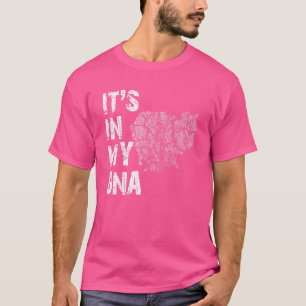 Vintage It's In My Dna Cambodia Outline Map Cambod T-Shirt
