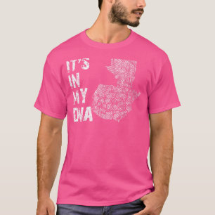 Vintage Its In My Dna Guatemala Outline Map Guatem T-Shirt