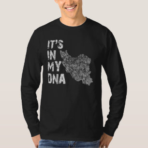 Vintage It's In My DNA Iran Fingerprint Map Irania T-Shirt