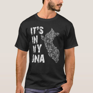 Vintage It's In My DNA Peru Fingerprint Map Peruvi T-Shirt