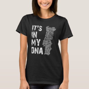 Vintage It's In My Dna Portugal Outline Map Portug T-Shirt