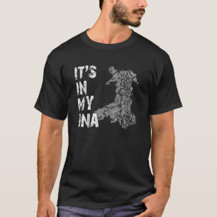 Vintage It's In My DNA Wales Fingerprint Map Welsh T-Shirt