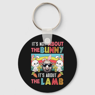 Vintage It's Not Bunny It's About Lamb Easter Bunn Key Ring
