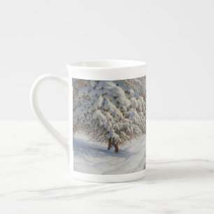 Vintage Ivan Choultse Winter Landscape Bone China Mug