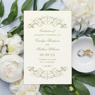 Vintage Ivory Antique Flourish Wedding Programs