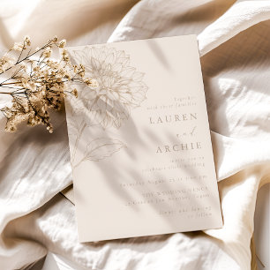 Vintage Ivory Boho Floral Wedding Invitation
