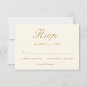 Vintage Ivory Elegant RSVP Card