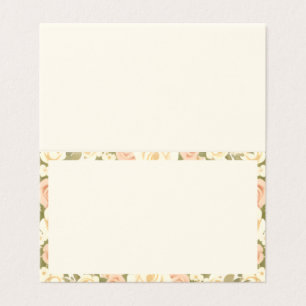 Vintage Ivory Floral Elegant Wedding Place Card