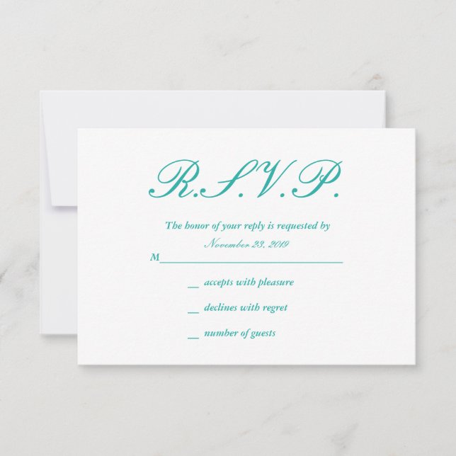 Vintage Ivory & Mint Lace Response Cards (Front)
