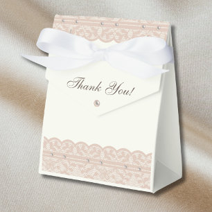 Vintage Ivory Pearl Regency Lace Bridal Shower Favour Box