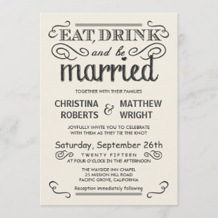 Vintage Ivory White Rustic Wedding Invitations