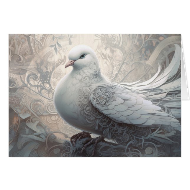 Vintage Ivory White Wedding Dove (Front Horizontal)