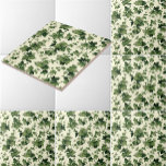 Vintage Ivy pattern Tile<br><div class="desc">This image was derived from an antique 1840 block-printed on paper twisting ivy leaves,  branches and tendrils in all-over pattern. Five shades of green,  beige,  on glazed white ground. Although the background colour was derived from the original,  you can customise this colour to match your decor.</div>
