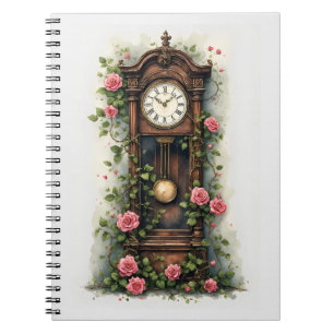 Vintage Ivy Rose Grandfather Clock Notebook