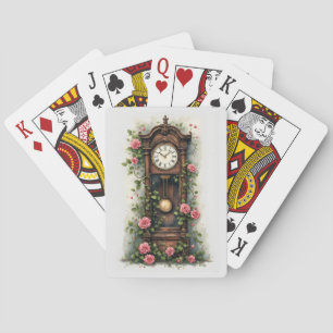 Vintage Ivy Rose Grandfather Clock Playing Cards
