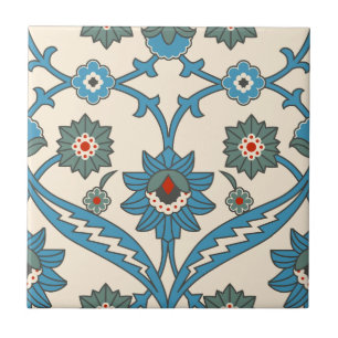 Vintage Iznik Floral Pattern Tile
