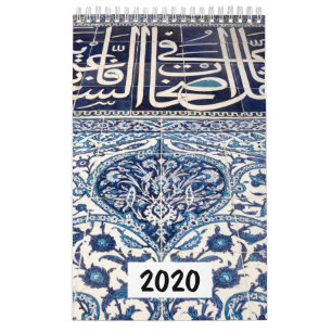 Vintage iznik tiles calendar