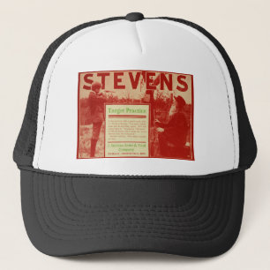 Vintage J Stevens Firearms Red Gun Ad Trucker Hat