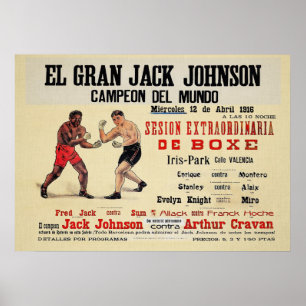 Vintage Jack Johnson Arthur Cravan Fight Poster