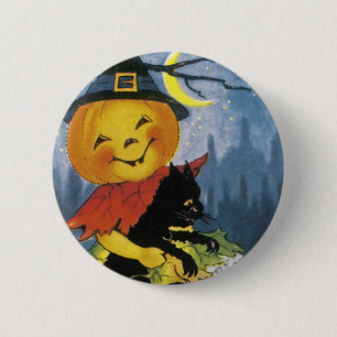 Vintage Jack o' Lantern Child 6 Cm Round Badge