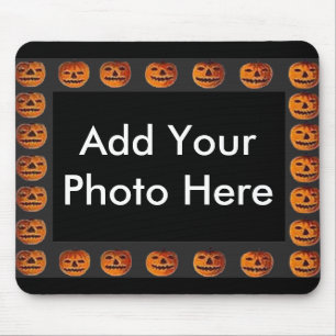 Vintage Jack o' Lantern Frame Pattern Image Mouse Mat