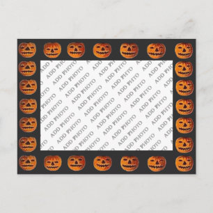 Vintage Jack o' Lantern Frame Pattern Image Postcard