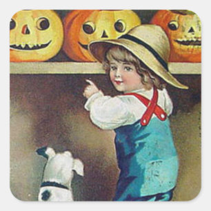 VINTAGE JACK O' LANTERN SQUARE Sticker
