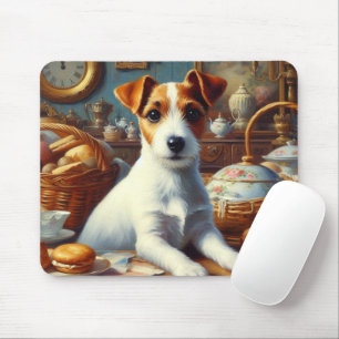 Vintage Jack Russell Terrier Painting Mouse Mat
