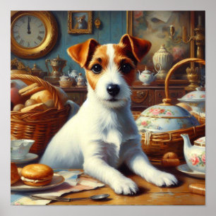 Vintage Jack Russell Terrier Painting Poster