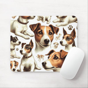 Vintage Jack Russell Terrier Seamless Mouse Mat